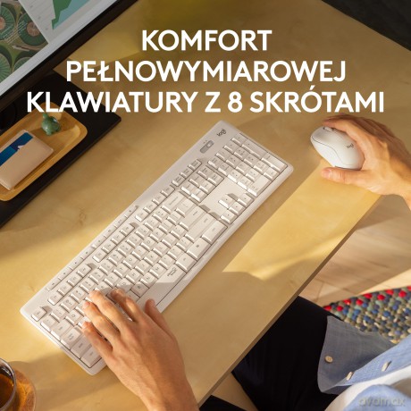 Klawiatura z myszka MK295 Silent Wireless Combo Offwhite 920-009824