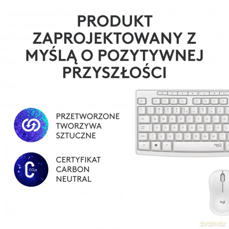 Klawiatura z myszka MK295 Silent Wireless Combo Offwhite 920-009824