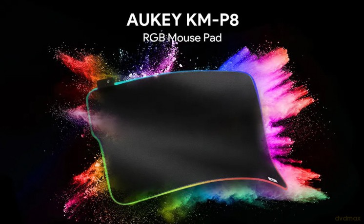 KM-P8 RGB M gamingowa podkładka pod mysz | 450x400x4mm | wodoodporna | gumowany spód | 11 efektów świetlnych