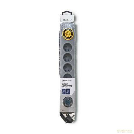 Listwa antyprzepięciowa Quick Switch, 6 gniazd, 3m, szara
