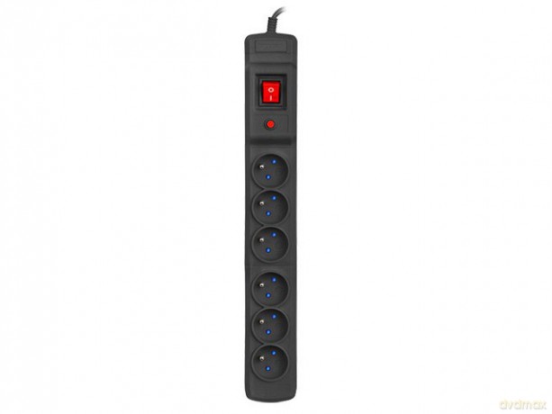 Listwa przeciwprzepięciowa Multi M6 10m czarna (6 gniazd)