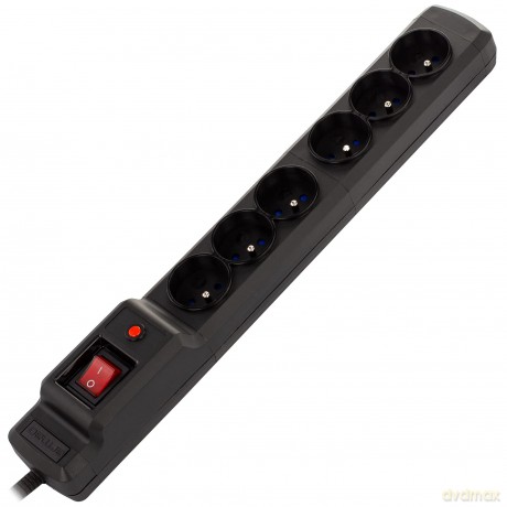 Listwa przeciwprzepięciowa Multi M6 10m czarna (6 gniazd)