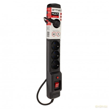 Listwa przeciwprzepięciowa Multi M6 10m czarna (6 gniazd)