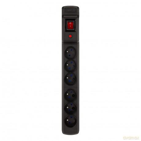 Listwa przeciwprzepięciowa Multi M6 10m czarna (6 gniazd)