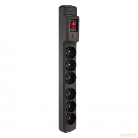 Listwa przeciwprzepięciowa Multi M6 10m czarna (6 gniazd)