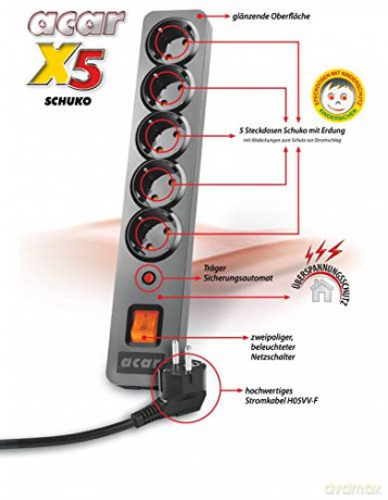 Listwa przeciwprzepięciowa X5 5m czarna