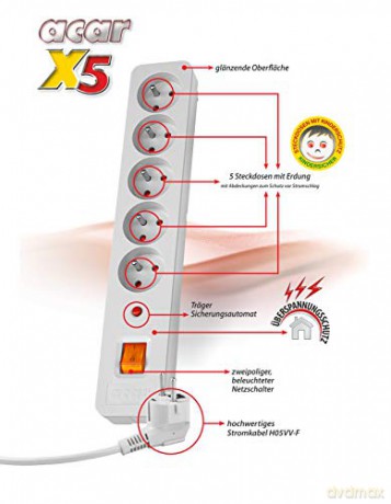 Listwa przeciwprzepięciowa X5 5m szara