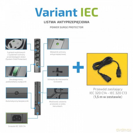Listwa VARIANT IEC 1.5m