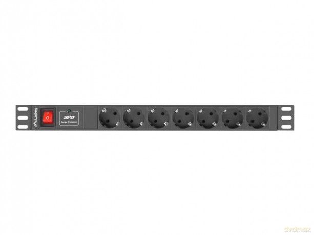 Listwa zasilajaca Rack PDU 19" 1U 16A 7X SCHUKO 2m czarna