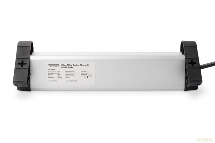 Listwa zasilająca biurowa 45° 4 gniazdowa, 2x USB (5V/2A) z możliwością obrotu o 290° aluminiowa HQ