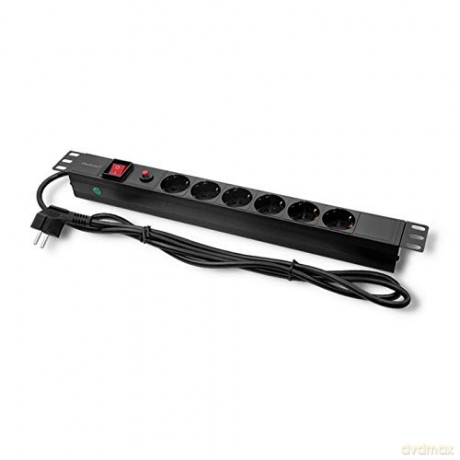 Listwa zasilająca CB do szafy RACK | 19cali | 1U | 16A | PDU | 6xSCHUKO | 2m