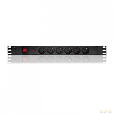 Listwa zasilająca do RACK 19cali | 1U | 6A | PDU | 6xSCHUKO | 2m