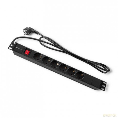 Listwa zasilająca do szafy RACK 1U | 16A | PDU | 6xSCHUKO | 2m