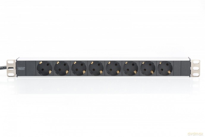 Listwa zasilająca PDU 19" RACK 8xSchuko, 2m 1xSchuko, 16A, aluminiowa