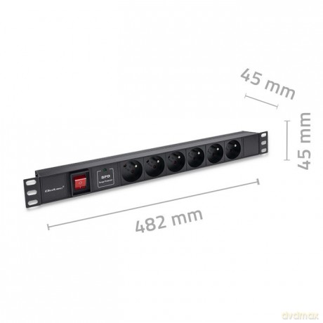 Listwa zasilająca PDU do RACK 19" | 1U | 16A | 6xFRENCH | 1.8m