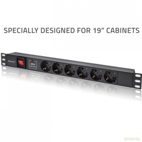 Listwa zasilająca PDU do RACK 19" | 1U | 16A | 6xSchuko | 1.8m