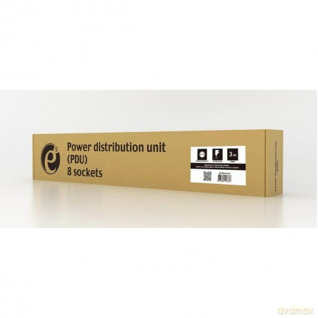 Listwa zasilająca rack (PDU), 8 gniazd FR, 1U, 16A, wtyk Schuko 3m