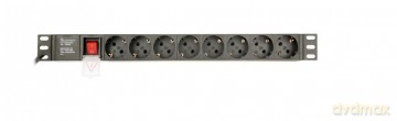 Listwa zasilająca rack (PDU), 8 gniazd typ Schuko, 1U, 10A, wtyk C14 3m