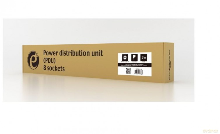 Listwa zasilająca rack (PDU), 8 gniazd typ Schuko, 1U, 16A, wtyk Schuko 3m