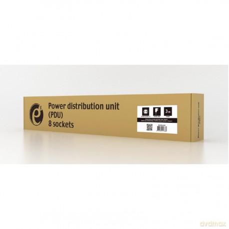 Listwa zasilająca rack (PDU), 8 gniazd typ Schuko, 1U, 16A, wtyk Schuko 3m