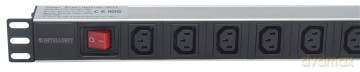Listwa zasilająca rack 19 1U 110V-250V/10A 8 gniazd C13 kabel 2m
