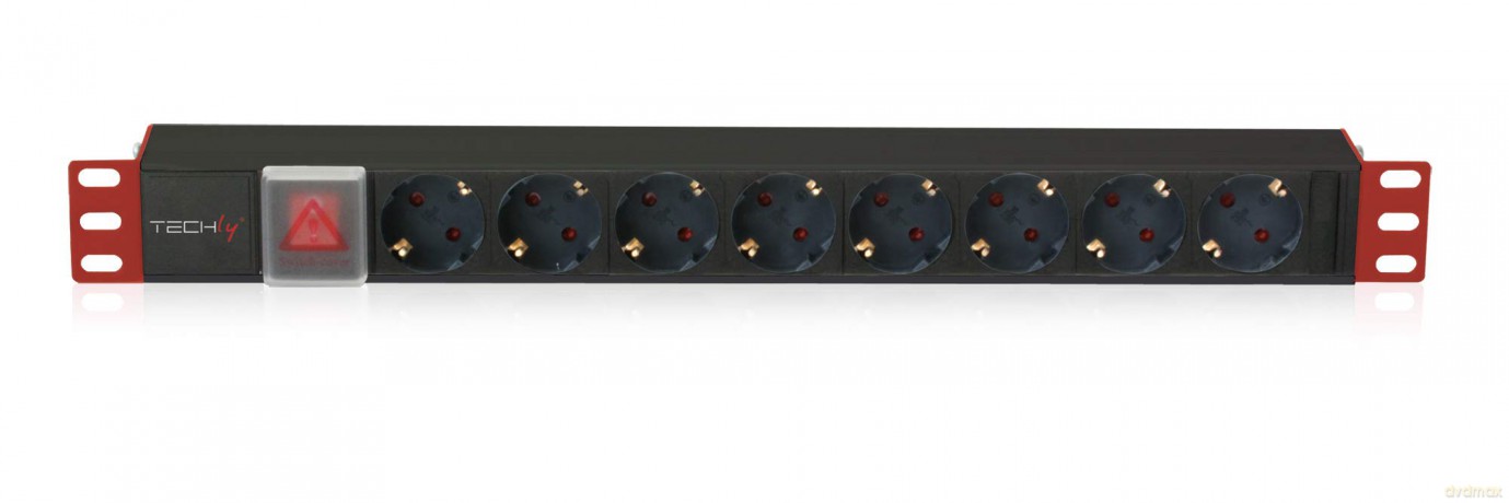 Listwa zasilająca Rack 19 cali 1U 250V/16A, 8xSCHUKO, 3m