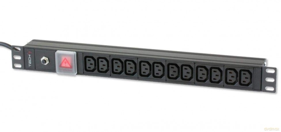 Listwa zasilająca Rack 19 cali do UPS 12 gniazd, 2m czarna, 250V/16A