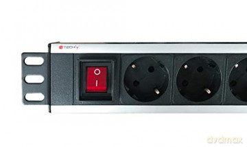Listwa zasilająca rack 19cali 1,5U 250V/16A 8x Schuko 3m włącznik