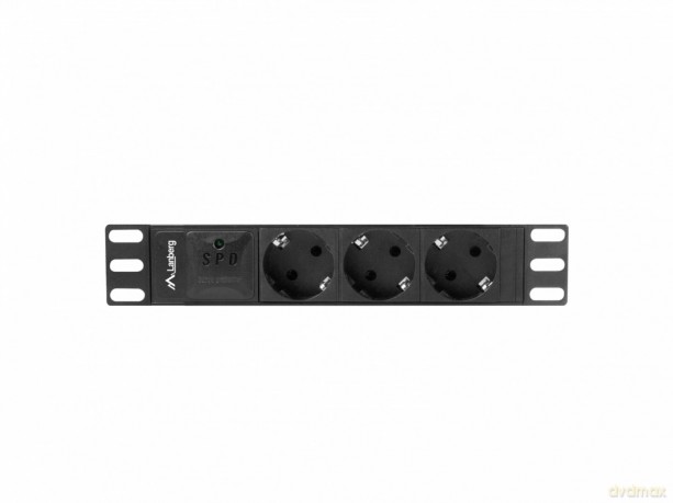 Listwa zasilająca Rack PDU 10 cali 1U 3x Schuko 2m 10A czarna C14