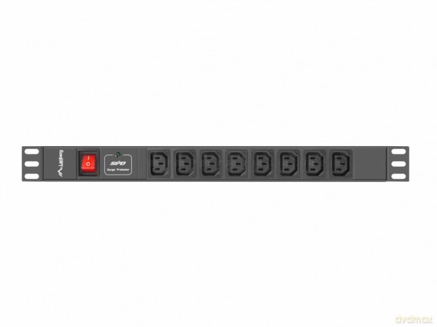 Listwa zasilająca Rack PDU 19 cali 1U 16A 8X IEC C13 2m czarna C20
