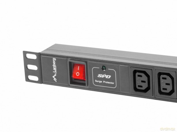 Listwa zasilająca Rack PDU 19 cali 1U 16A 8X IEC C13 2m czarna C20