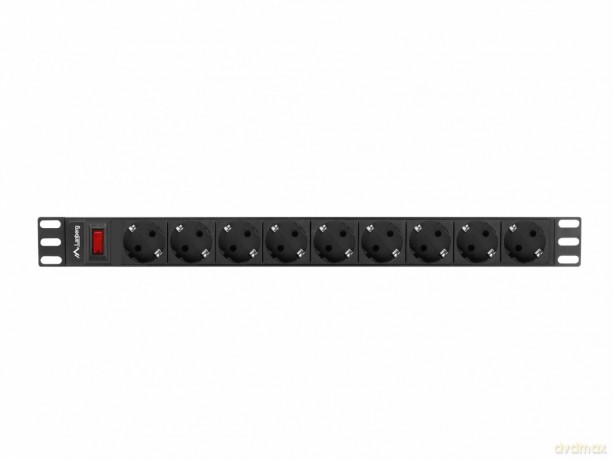 Listwa zasilająca Rack PDU 19 cali 1U 16A 9xSchuko 3m Czarna