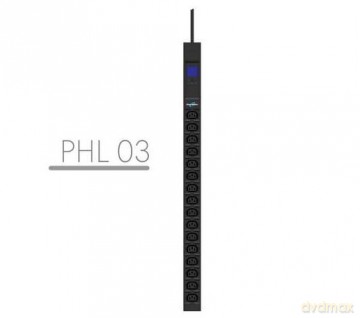 Listwa zasilająca rack pdu 19" 10a 16x iec c13 3m iec c14 miernik pionowa czarna