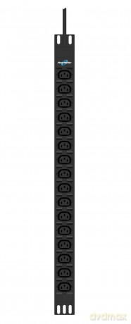 Listwa zasilająca rack pdu 19" 16a 16x iec c13 3m c20 montaż pionowy czarna