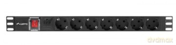 Listwa zasilająca Rack PDU 19" 1U 10A 7X SCHUKO 2m czarny C14