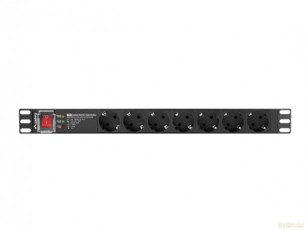 Listwa zasilająca rack PDU PRO 19 cali 1U 16A 7X SCHUKO SPD-3MP 2m czarna