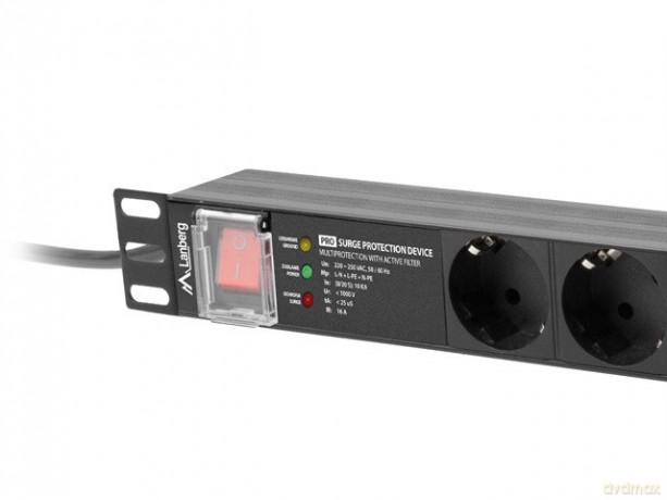 Listwa zasilająca rack PDU PRO 19 cali 1U 16A 7X SCHUKO SPD-3MP 2m czarna