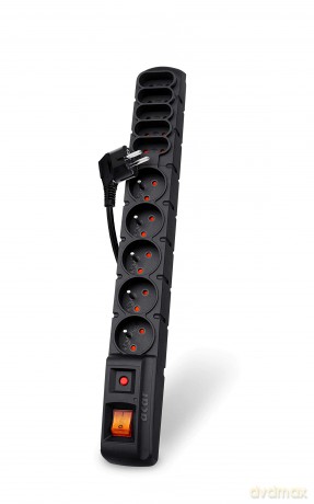 Listwa zasilająca S10 5m 10 gniazd, 5x Europlug, 5x PL czarna