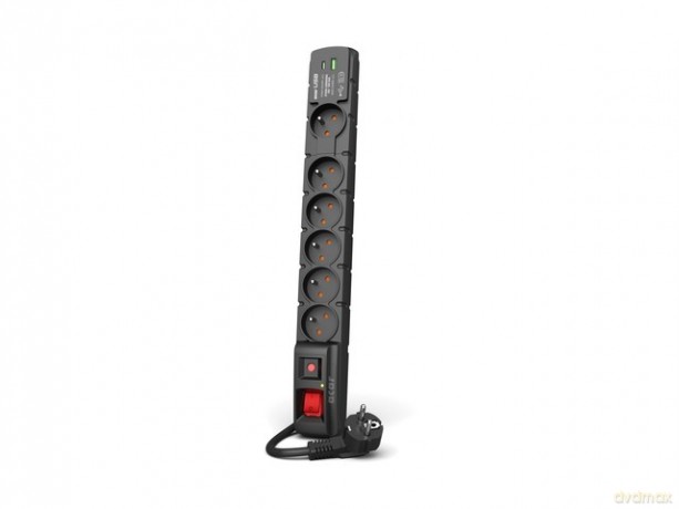 Listwa zasilająca S6 USB A+C 3M 6X 230V PD3.0 QC Czarna