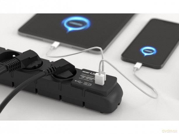Listwa zasilająca S6 USB A+C 3M 6X 230V PD3.0 QC Czarna