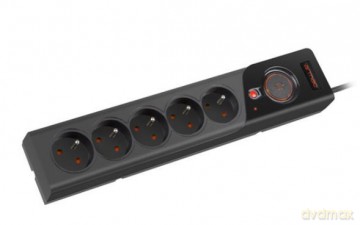 Listwa zasilająca Z5 5m 5x230V 10A Z5/50/CZ czarna