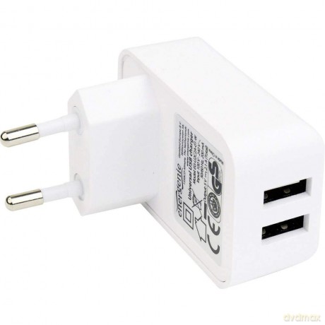 Ładowarka 2 portowa USB 2.1A/biała