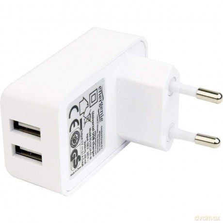 Ładowarka 2 portowa USB 2.1A/biała