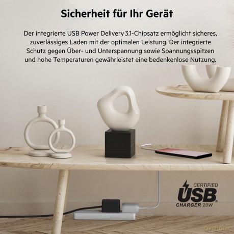 Ładowarka 20W USB-C PPS + kabel 1m USB-C/LTG biały