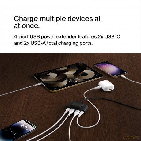 Ładowarka 4-portowa 2x USB-C 2xA do 30W czarna