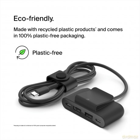 Ładowarka 4-portowa 2x USB-C 2xA do 30W czarna