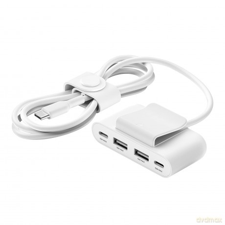 Ładowarka 4-portowa 2xUSB-C, 2xUSB-A 30W, biała