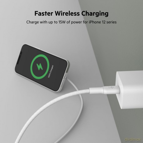 Ładowarka bezprzewodowa 15W bez zasilacza + kabel 2m, biała