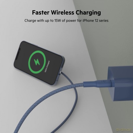 Ładowarka bezprzewodowa 15W bez zasilacza + kabel 2m, niebieska