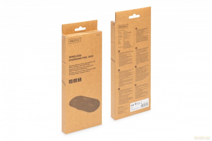 Ładowarka bezprzewodowa indukcyjna 15W Qi Duo-Power 1m USB-C Czarna